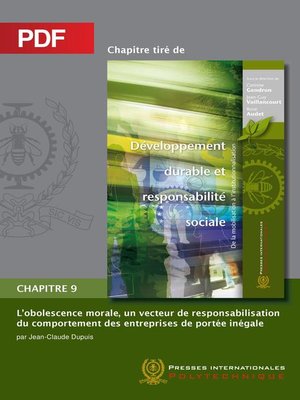 cover image of L'obsolence morale, un vecteur de responsabilisation du comportement des entreprises de portée inégale (Chapitre PDF)